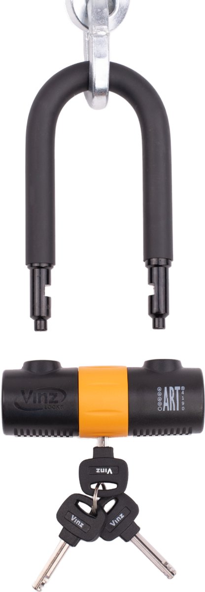 VINZ Oyu ART 4 Motorslot / Bootslot - Extra Lang Kettingslot met Loop en extra groot Beugelslot - 3 sleutels - ART Goedgekeurd Slot voor Motor Scooter Boot - 300 cm van VINZ — afbeelding 3