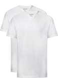 Twee witte V-hals T-shirts met korte mouwen van Slater.