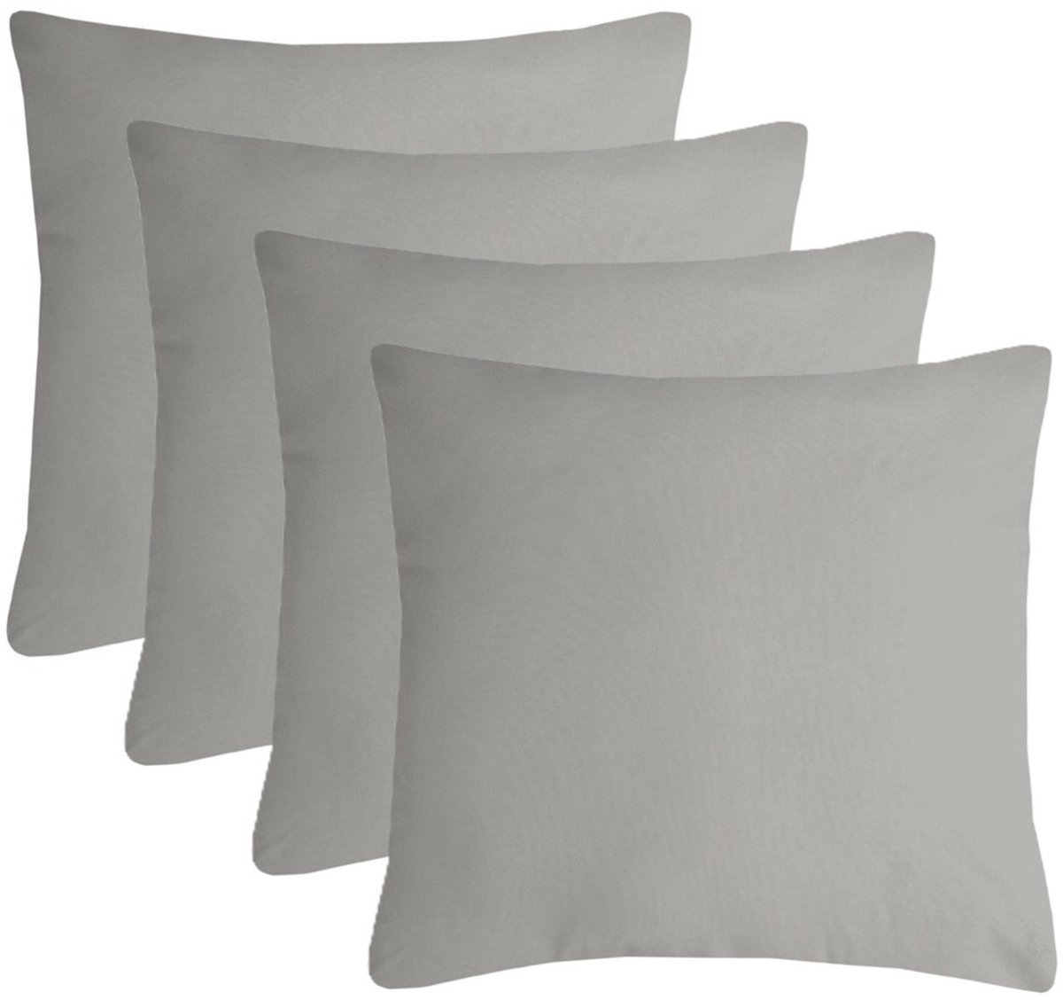Stof Textile sierkussen Nelson - 4x - lichtgrijs - 40 x 40 cm - bank kussens - zitkussens - binnen/buiten - polyester