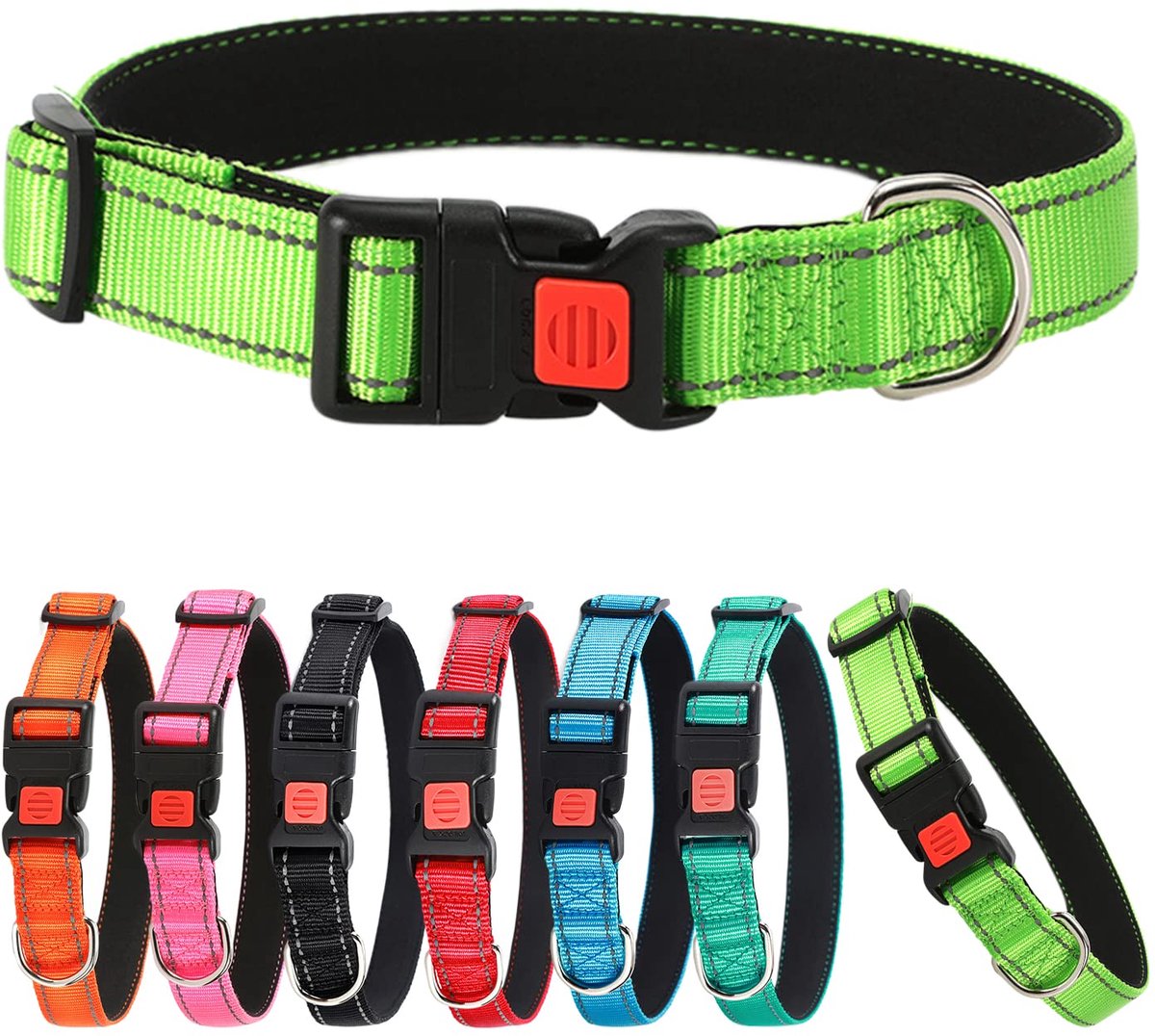 Ibenzoa® Reflecterende Hondenhalsband met Verstelbare Pasvorm voor Veilige Nachtwandelingen