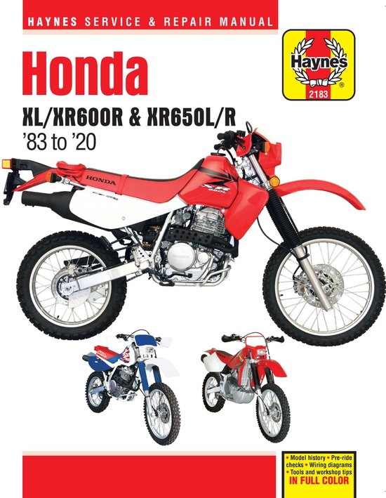 Honda XL/Xr600r & Xr650l/R: '83 to '20 - Haynes Service & Re ... - cover