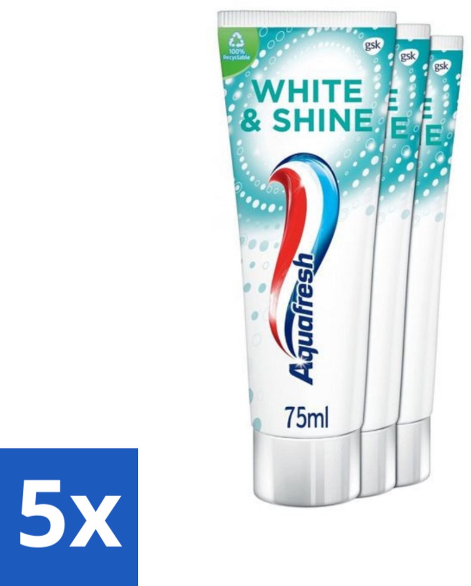 Aquafresh White & Shine Tandpasta - Voordeelverpakking - 3 tubes - Bulkverpakking - 5 stuks