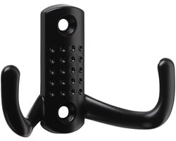 Garderobehaak JASMIN zwart 47,5 x 70 x 25 mm BA 32 mm met 2 haken Kledinghaak Jashaak Kledinghanger Garderobe Handdoekhouder van SO-TECH