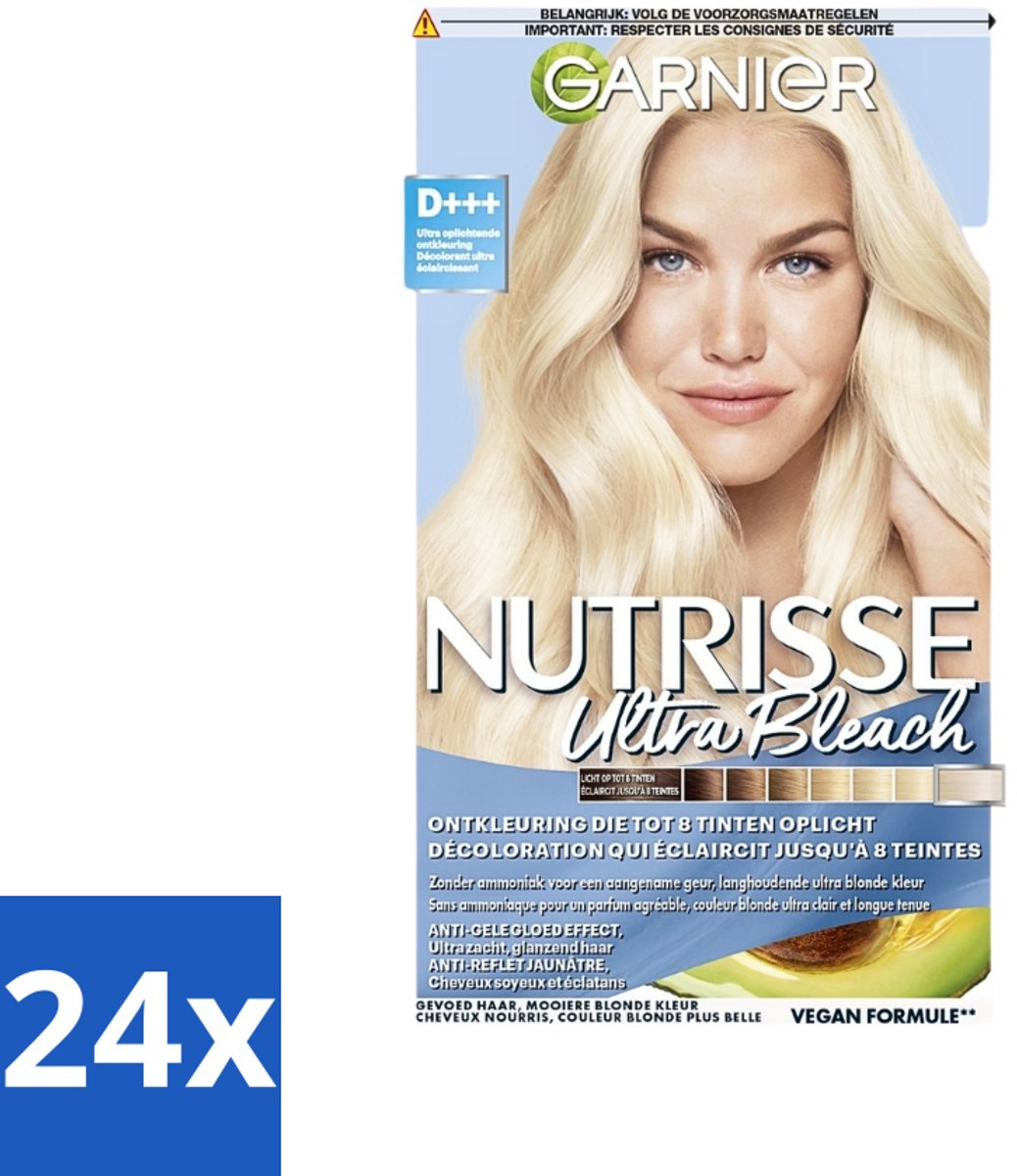 Garnier - Nutrisse Ultra BLonde D+++ - Ontkleuring - Ultra Puur Blond - Super Oplichtend - Permanente Kleur - Voordeelverpakking - 24 stuks