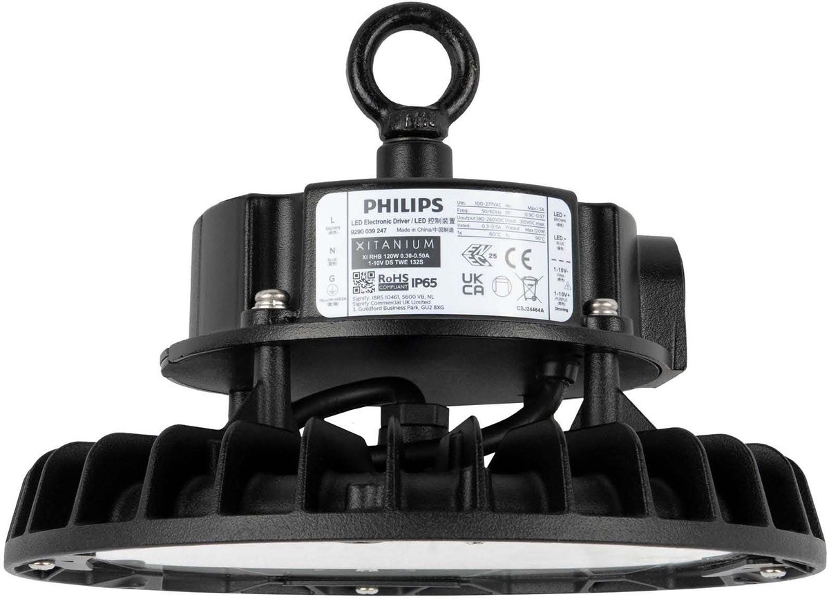 Ledvion - LED High bay, IP65, 100-80-55W, 175 lm/W, Driver, 3000K, Dimbaar, UFO lamp voor, werkplaatsverlichting, halverlichting, plafondlamp werkplaats