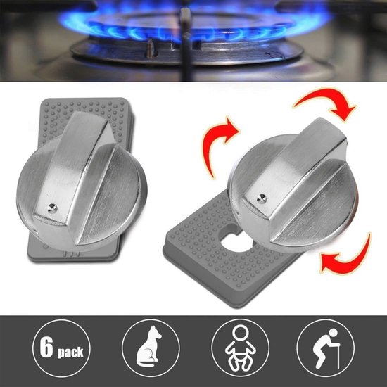Kookplaatknoppen 6 mm - Set van 6 reserveaccessoires voor gasfornuis en oven — afbeelding 4