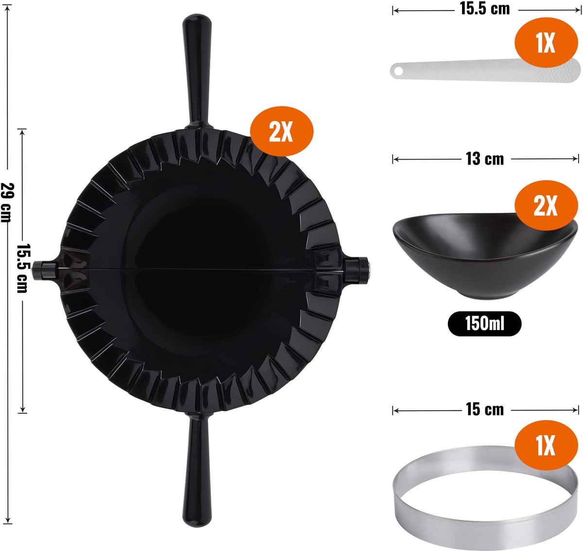 Ibenzoa® Complete Set voor Zelfgemaakte Empanada's, Pasta en Meer met Accessoires en Receptenboek