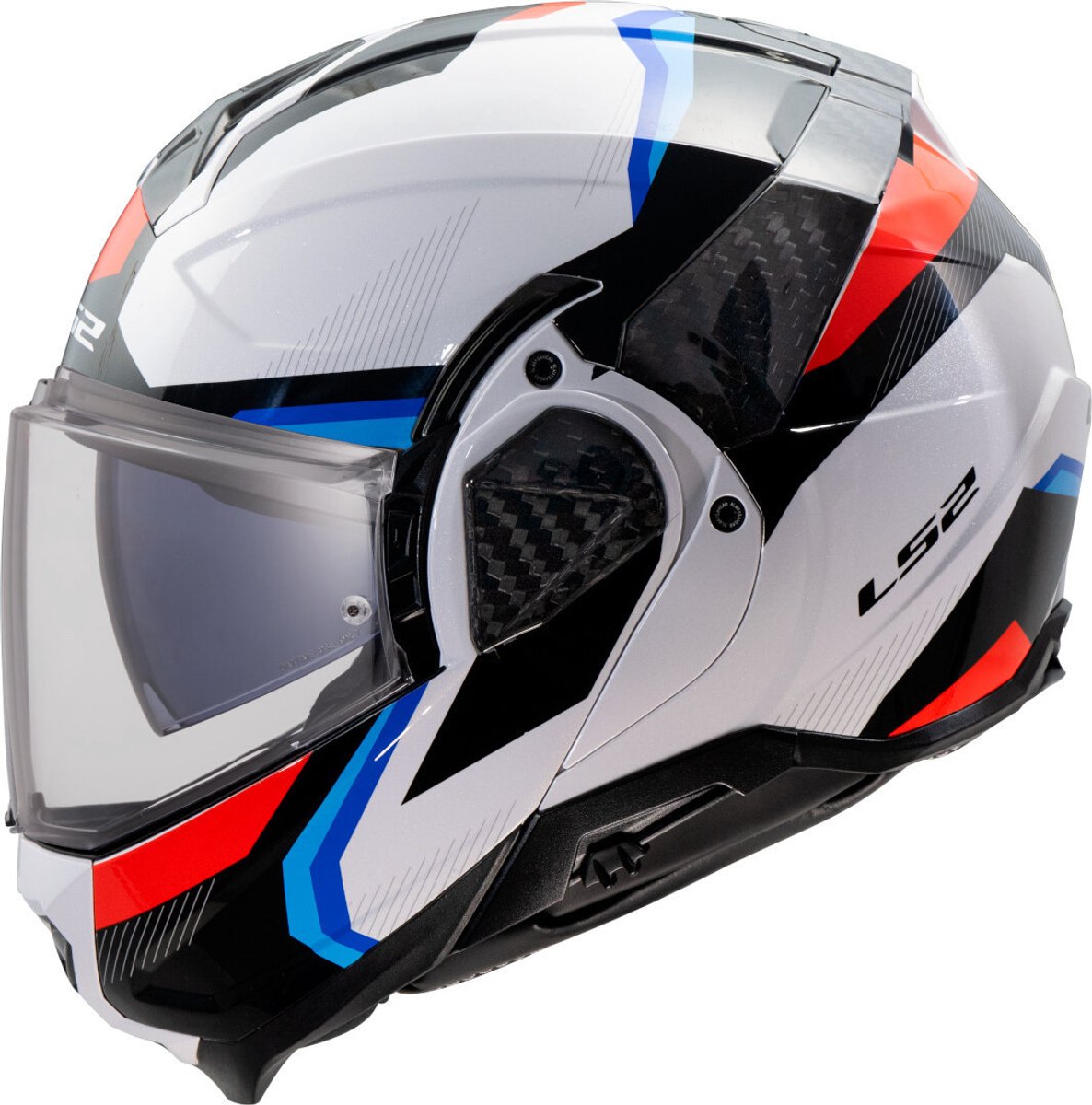 LS2 FF910 Advant II Triple Wit Blauw Rood Systeemhelm - Maat XXXL - Helm