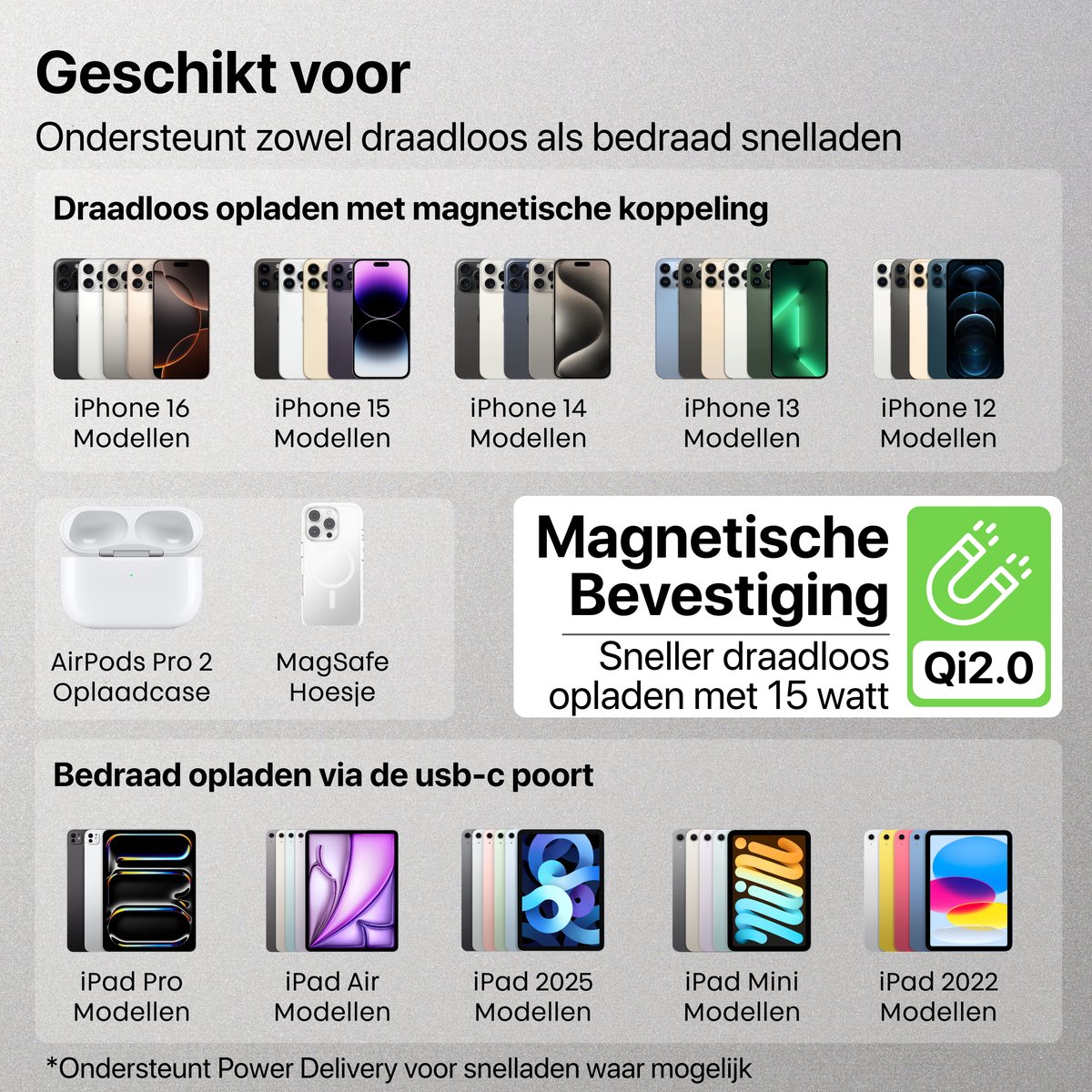 Phreeze Powerbank 10000 mAh Magnetische Draadloze Oplader - afbeelding 2