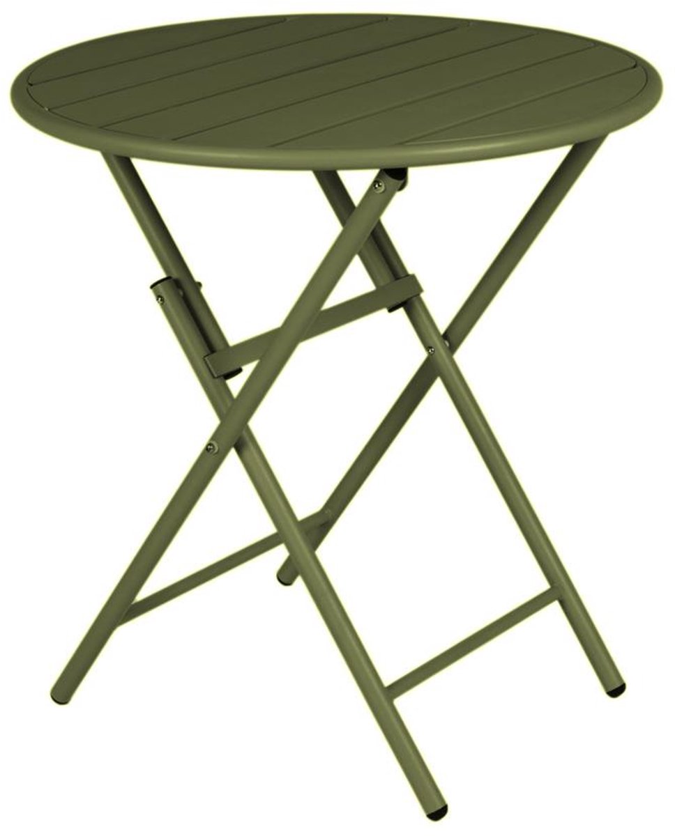 MaximaVida inklapbare metalen ronde tuintafel Max 70 cm olijfgroen