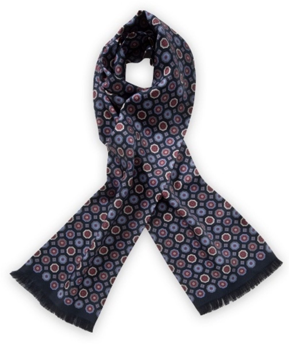 Heren sjaal zijde blauw
