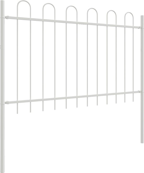 vidaXL - Clôture de jardin - Wit - 1,7 x 0,8 m - Acier thermolaqué
