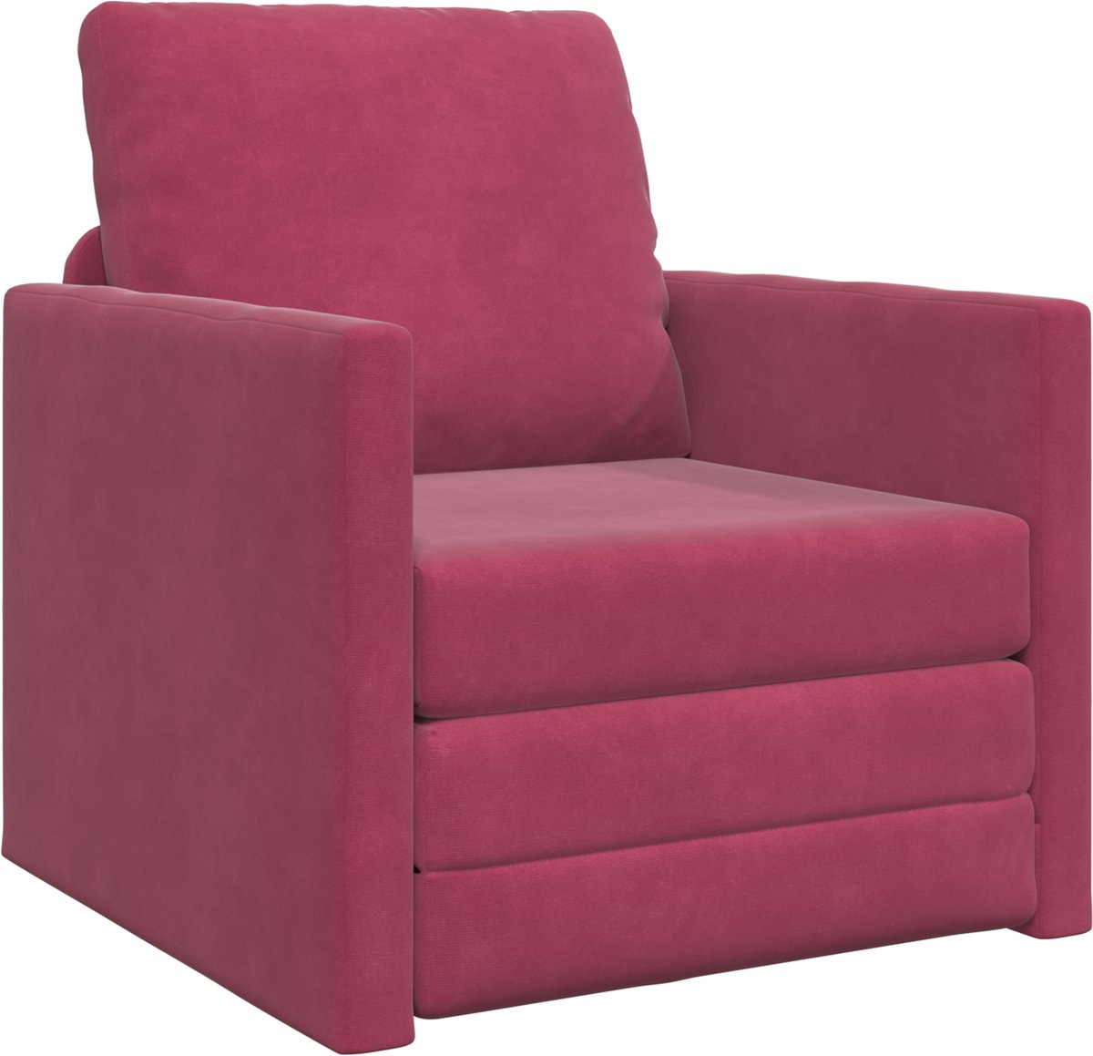 vidaXL Slaapbank - Wijnrood - 74 - x - 77 - x - 81 - cm - Fluweel