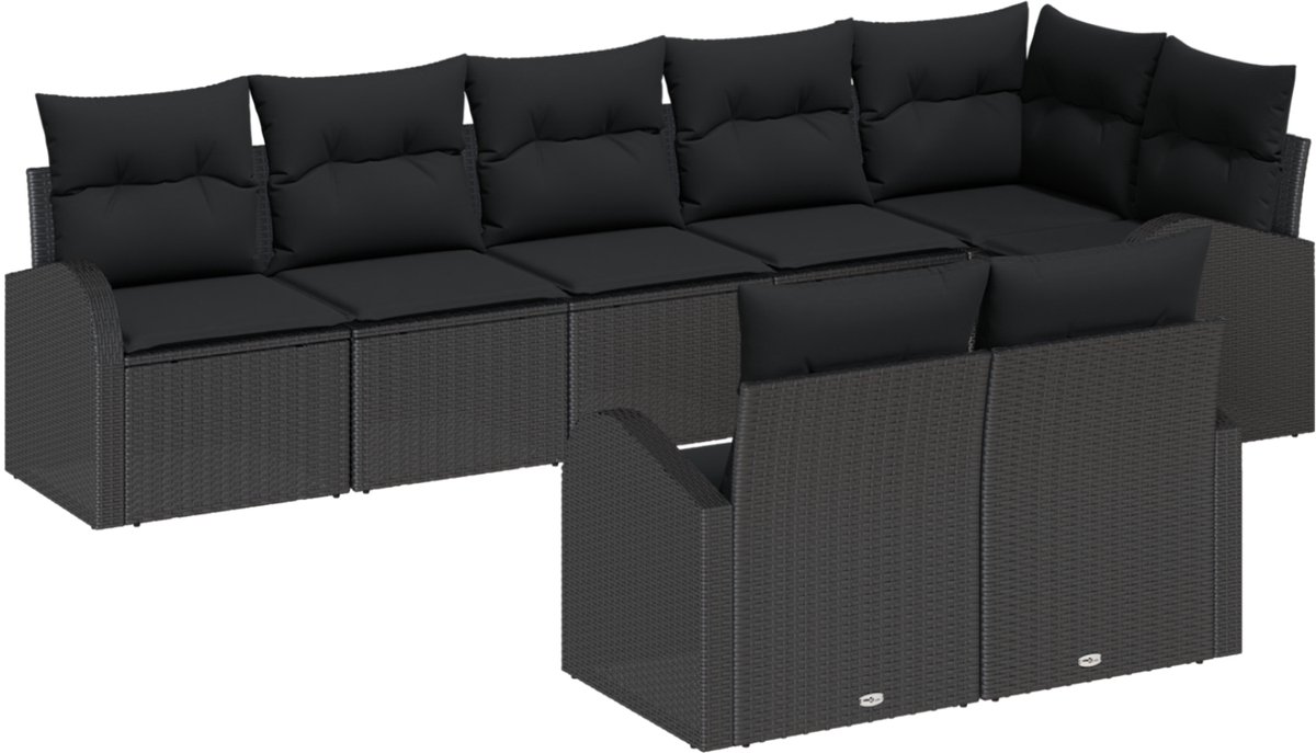 vidaXL - Tuinbank - Set - 8 - pcs - poly - rattan