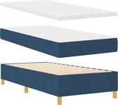 vidaXL - Boxspringbed - met - Matras - & - Bank - Blauw - 90x200 - cm - Stof