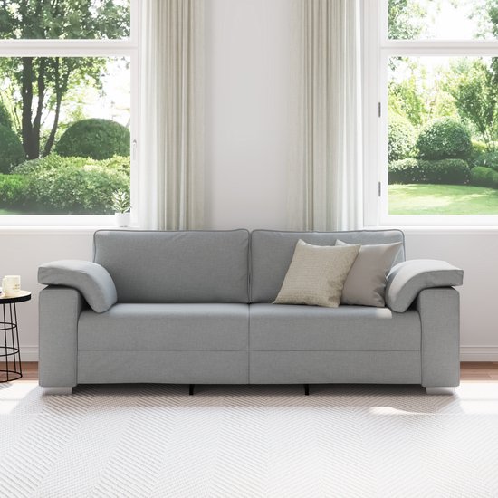 vidaXL - Canapé 3 places - Gris clair - 178 cm - Tissu