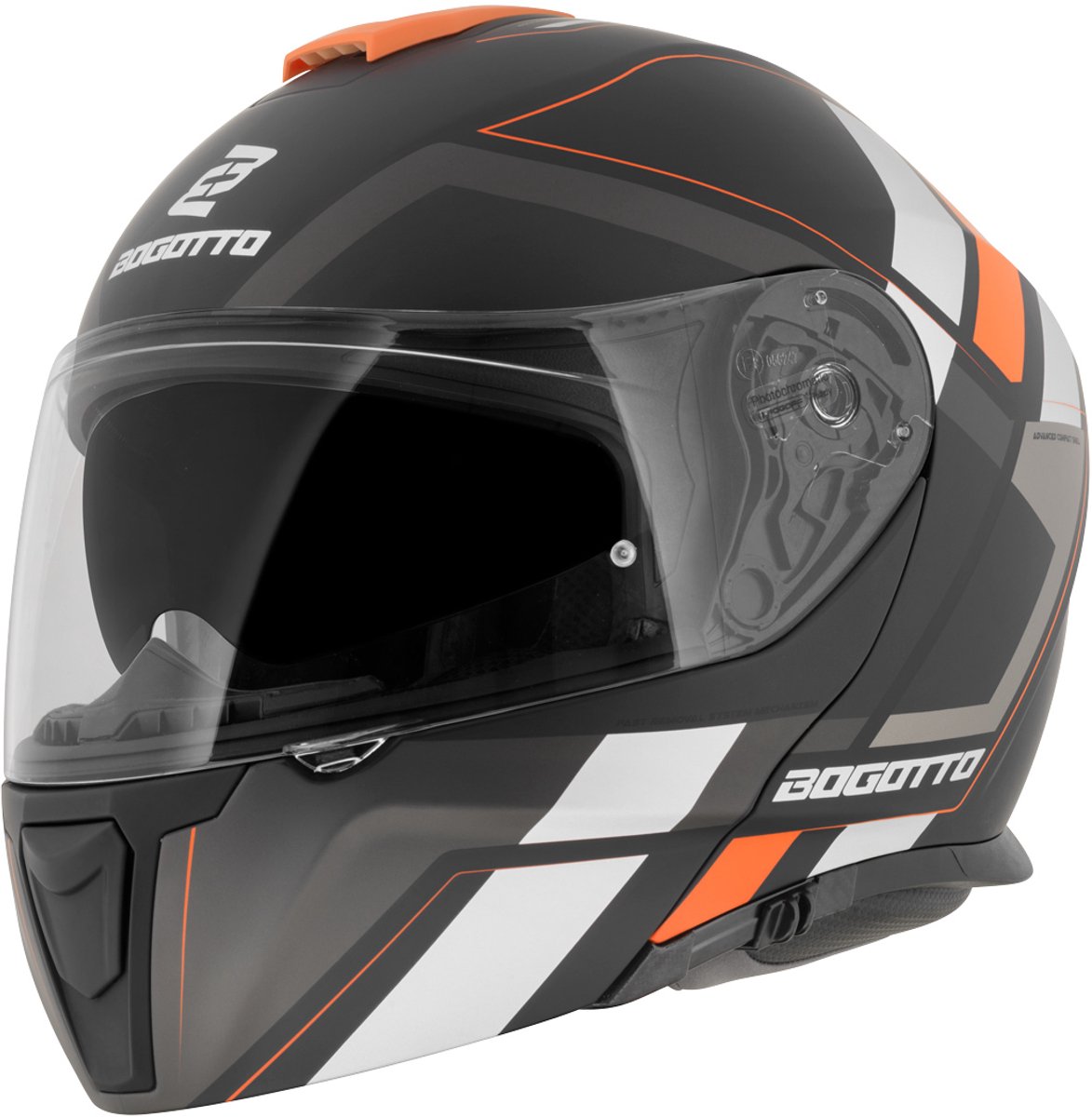 Bogotto FF403 Murata Oranje Zwart Systeemhelm - Maat XS - Helm
