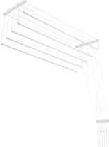 KADAX Séchoir à linge plafonnier, séchoir plafonnier 5 barres, séchoir mural avec barres en acier, séchoir plafonnier, capacité de charge jusqu'à 10 kg (blanc/100 cm)