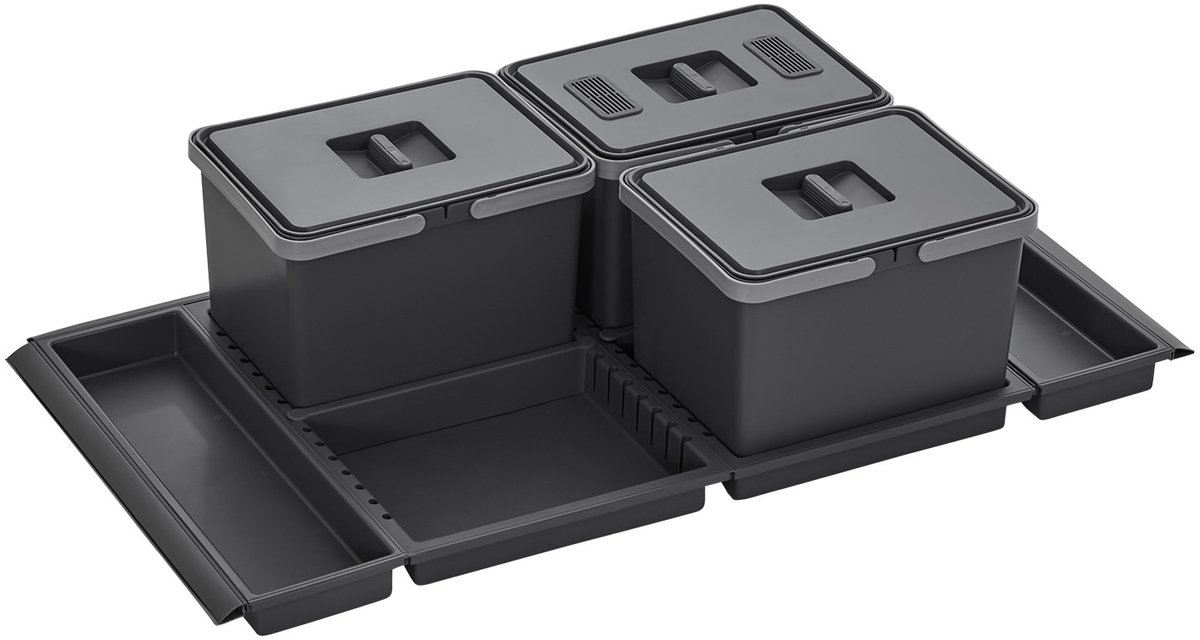 Metropolis PTC22 10050 7F Afvalverzamelaar 12+12+12L afvalsysteem voor kastbreedte 100 cm