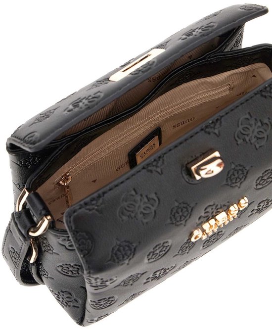 Guess TORINO TOP ZIP CROSSBODY - Schoudertas - black/zwart