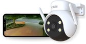 Calex Beveiligingscamera voor Buiten - 2K - Pan Tilt - Slimme Bewakingscamera met Nachtzicht - Bewegingsdetectie & 2‑weg Audio - Wit