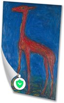 Abstract hert - Dier wanddecoratie - Muurdecoratie herten - Expressionisme - Muurdecoratie kinderkamer - Minimalistische posters - poster 50x70 cm