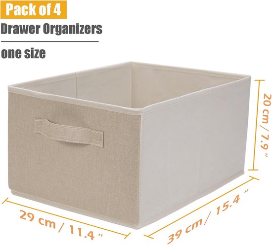 OVAKIA Opbergdozen Set 4 Stuks - Opvouwbare Kledingkast Organizers