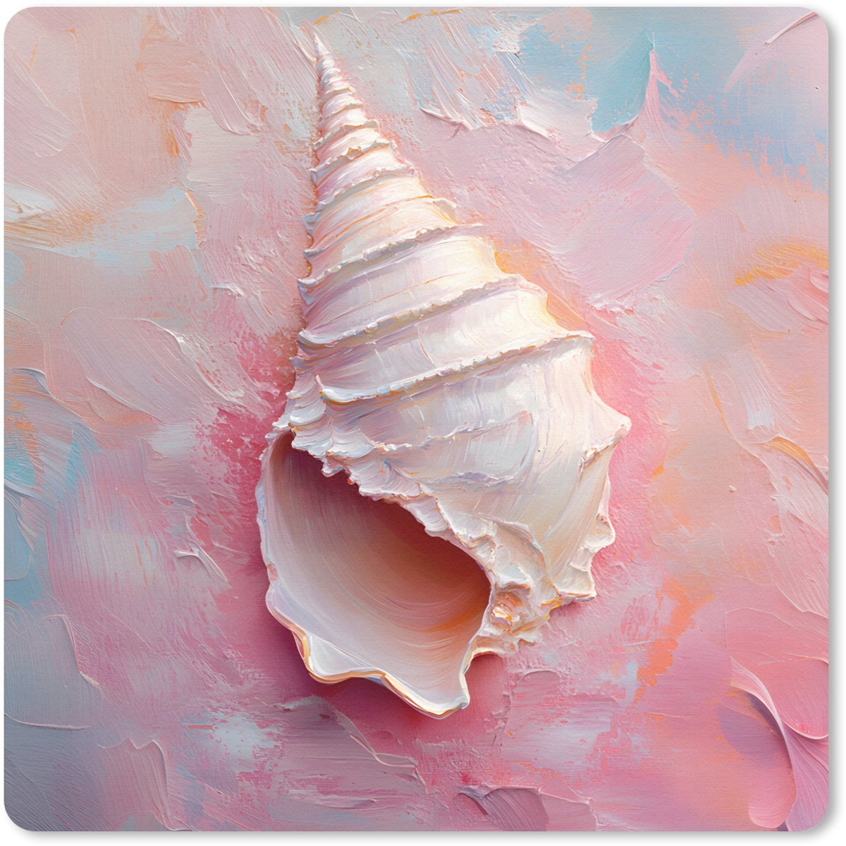Muismat 30x30 cm - Mousepad Schelp - Pastel - Pink - Muismatten