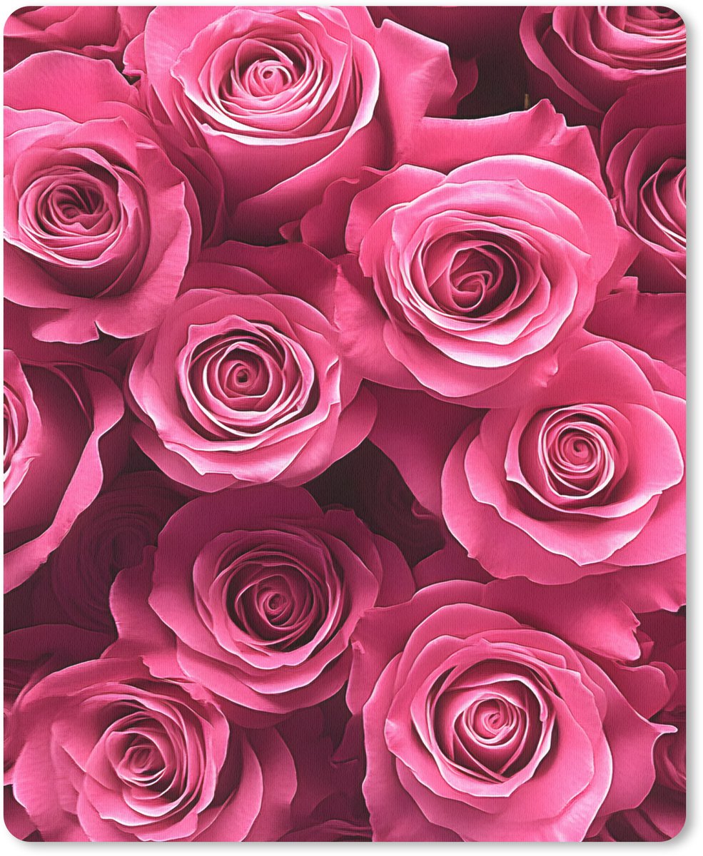 Muismat 19x23 cm - Mousepad Rozen - Pink - Bloem - Muismatten