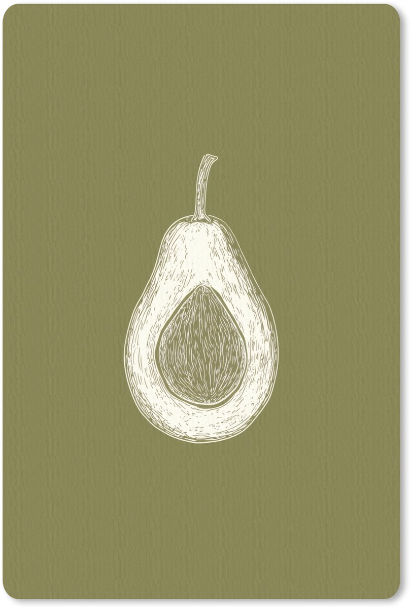 Muismat 18x27 cm - Mousepad Avocado - Minimalistisch - Illustratie - Groen - Muismatten