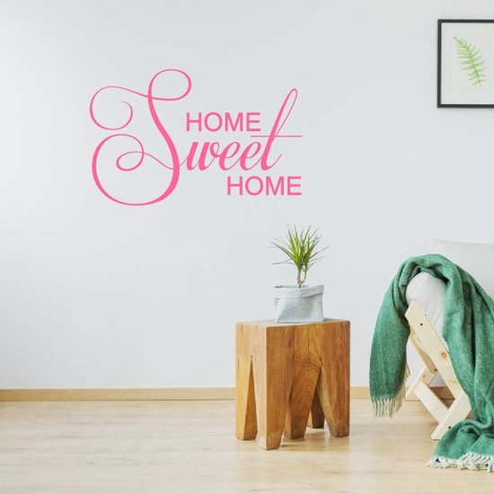 Muursticker Home Sweet Home - Bleu foncé - 140 x 93 cm - Sticker mural