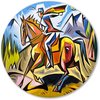Paard, Kubisme, Blauw, geel, rood, zwart, wit