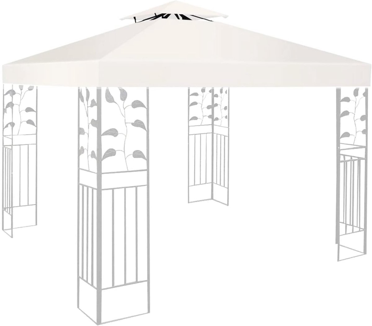 Vervangend Paviljoendak - Waterdicht en Stormbestendig - 1 stuk - Lichtbeige - 3 x 3 m