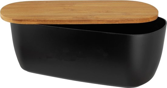 Relaxdays broodtrommel met deksel en handvat, metalen brooddoos, 16