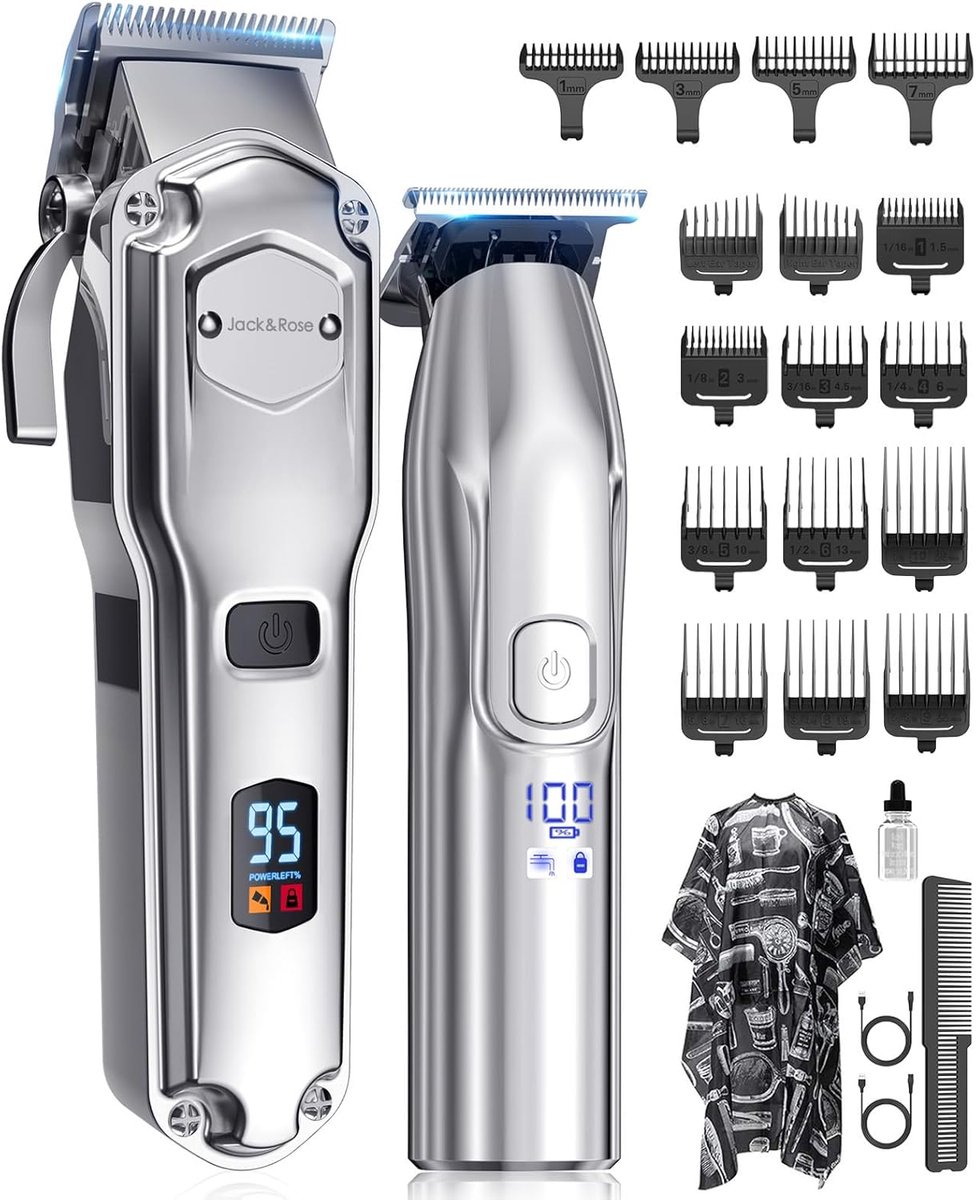 Tondeuseset voor Mannen - Waterdicht, Oplaadbaar Verzorgingspakket met Trimmer en Scheerapparaat