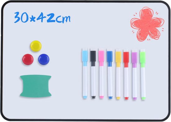 Klein drooggemakkelijk dubbelzijdig whiteboard - A3-formaat - 1 stuk