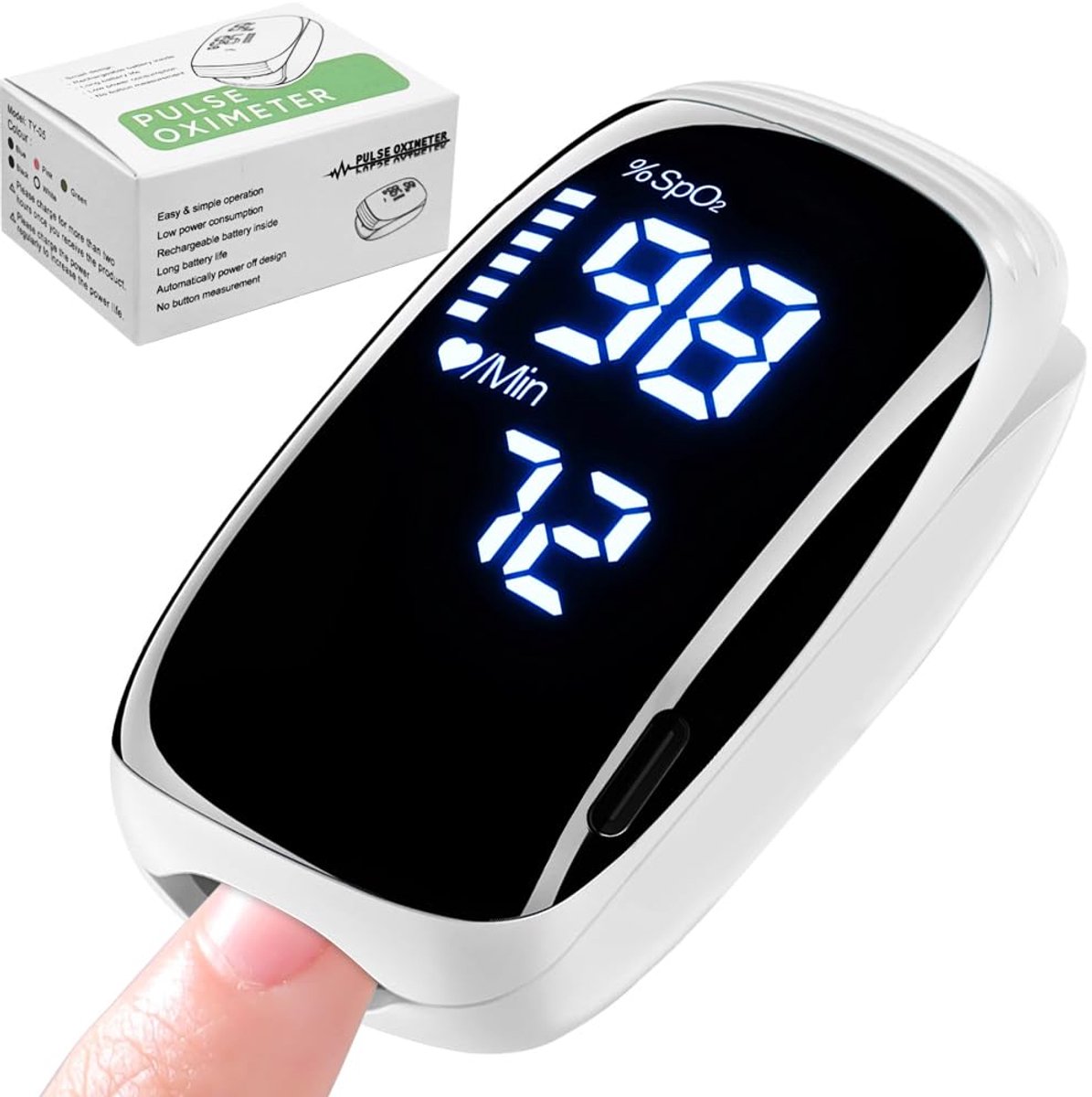 Professionele Pulsoximeter voor Vinger met LED-scherm - Zuurstofmeter voor Nauwkeurige Metingen