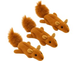 Animalking Kattenspeelgoed Catnip - Kattenkruid Speelgoed - Katten Speeltjes - Skinneeez - 3 stuks Bruin