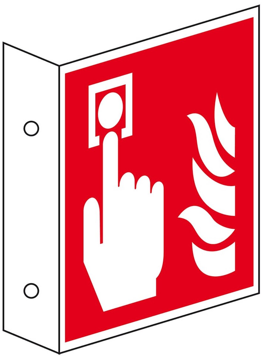 Haaks bord brandmelder pictogram 200 x 200 mm