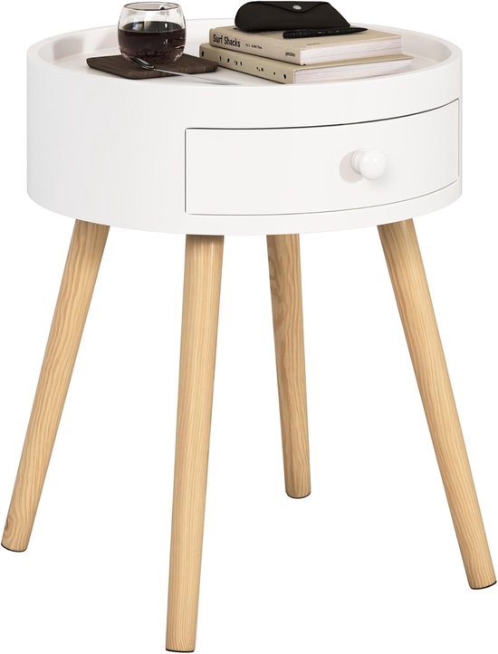 Yaheetech Nachtkastjes, bijzettafelset, set van 2 sofafels, kleine salontafels, woonkamer, slaapkamer, hal, stabiel, Scandinavisch design, zwart