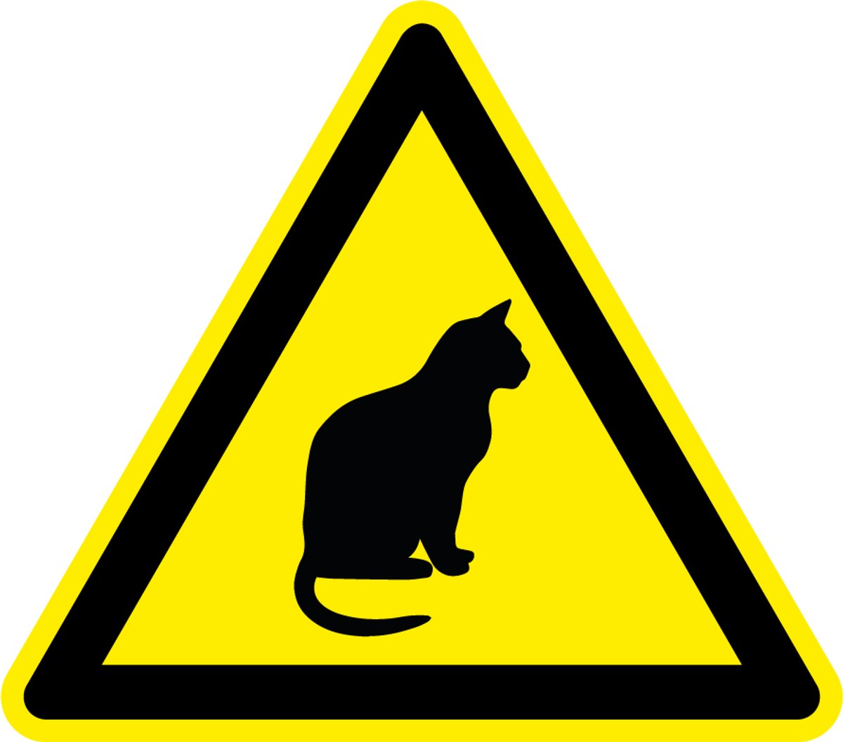 Pas op katten sticker 150 mm