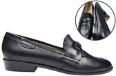 Stravers - Mocassins Trendy taille 42 en Cuir Zwart Chaussures à enfiler femme, grande taille