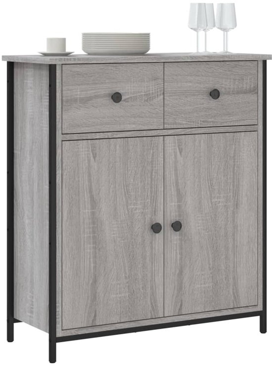 Buffet vidaXL - Commodes - Meuble de rangement - Armoire murale - Buffet 70 x 30 x 80 cm Bois traité Gris Sonoma