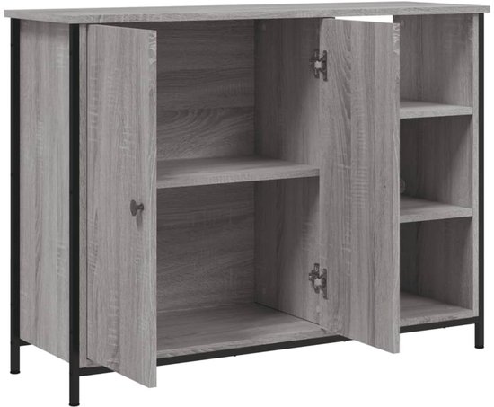 vidaXL Buffet - Buffets - Meuble de rangement - Armoire murale - Buffet 100x33x75 cm bois travaillé gris sonoma