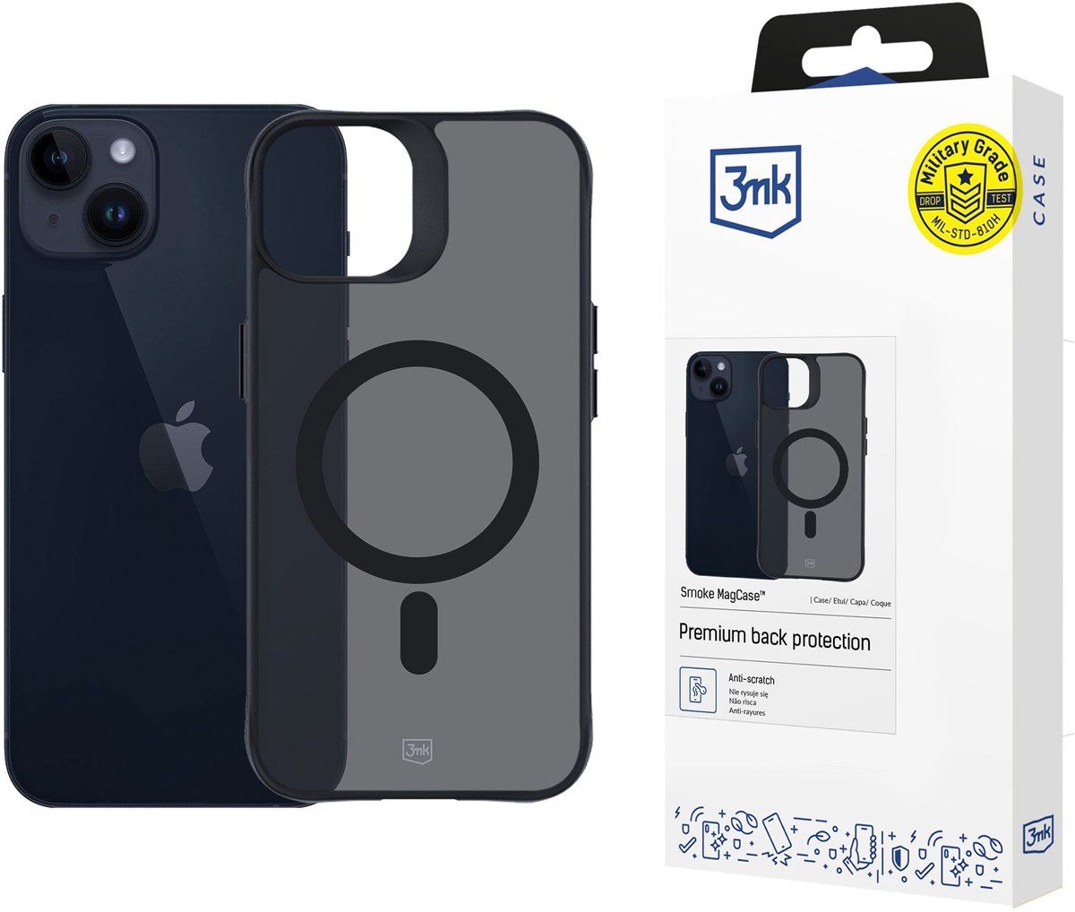 Hoesje voor Apple iPhone 14 Plus – 3mk Smoke MagCase