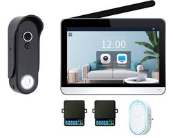 Doorsafe 4657 + Extra draadloze Gong + WIFI & APP - HD draadloze internet camera deurbel + 7