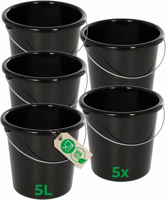 Novaliv 20 Stück Eimer 10L Weiß Mit Maßeinteilung - Putzeimer 10 Liter 285 Cm Praktischer Allrounder Mit Skala Fur Haushalt Garten Ideal Als Haushaltseimer Wassereimer Wischeimer Bucket