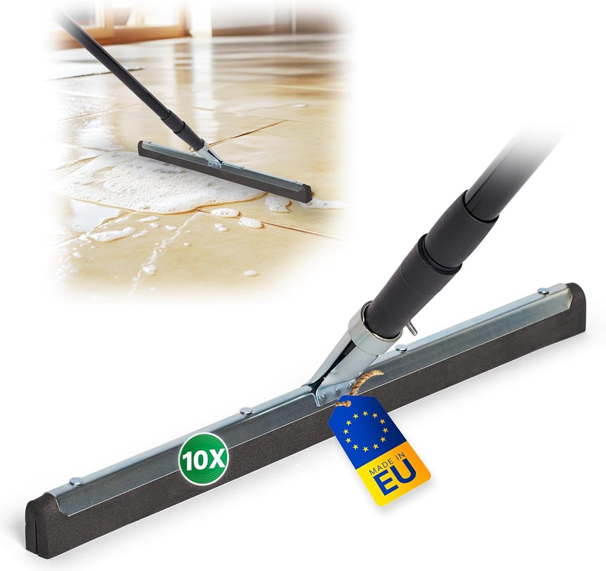 Novaliv 10x tegeltrekker douchevloer met insteekgreep 130 cm watertrekker voor vloer tuin 