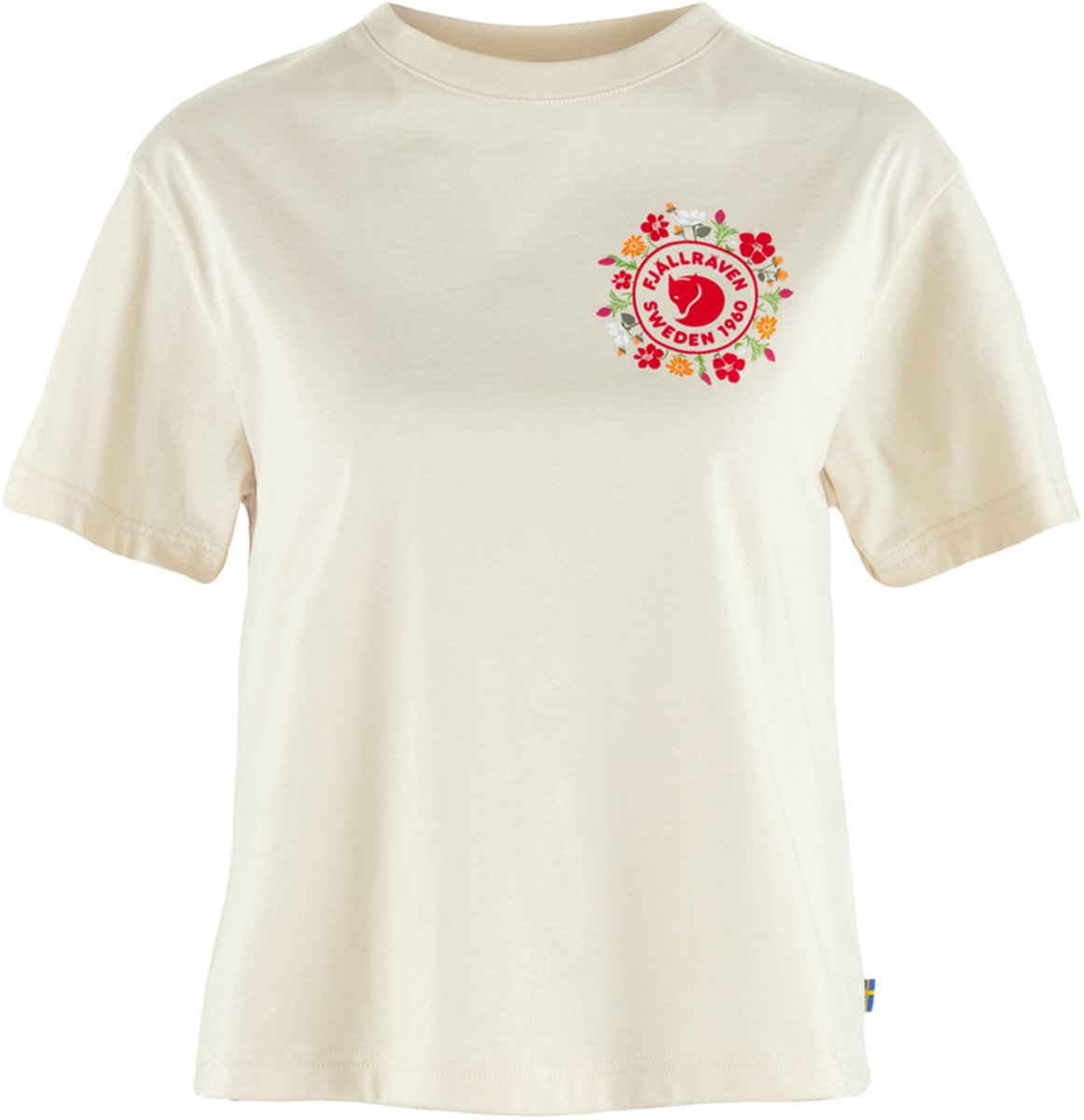 T-Shirt Fjällräven Women Fjällblomster Logo Chalk -L Wit