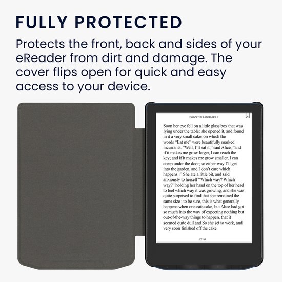 kwmobile e-reader hoesje geschikt voor Pocketbook Verse/Verse Lite/Pro/Color/Vivlio Light HD hoes - E reader flip case met magnetische sluiting - Ereader cover in zwart — afbeelding 5